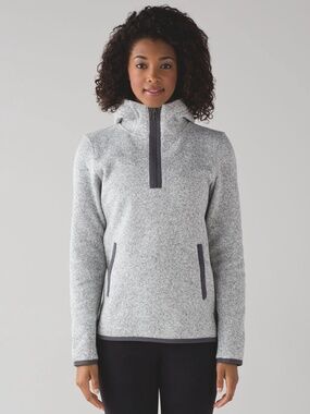 Lululemon It's Fleecing Cold Gray Speckled Hooded Pullover Sweater